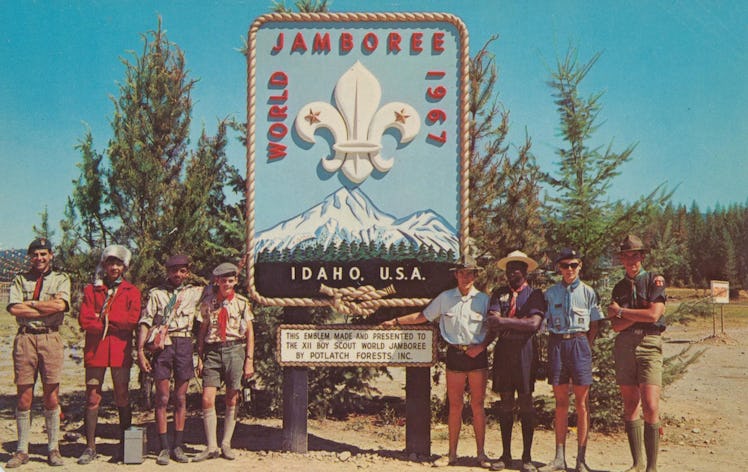 Boy Scouts posing for a photo at the twelfth Boy Scout World Jamboree