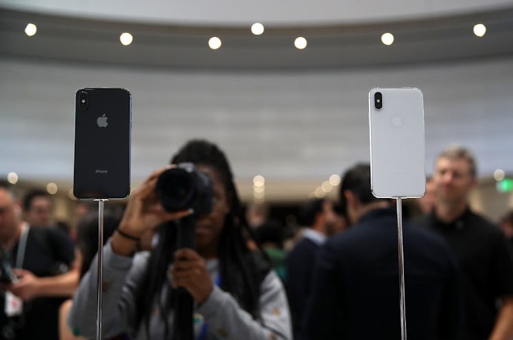 The iPhone X is available in both black and white.