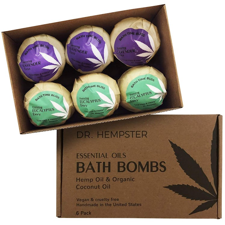 Bath Bombs Essential-Oil Vegan Gift-Set - Organic Moisturizing Coconut and Hemp Oils with a Blend of...