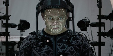 Snoke actor Andy Serkis in motion capture gear.