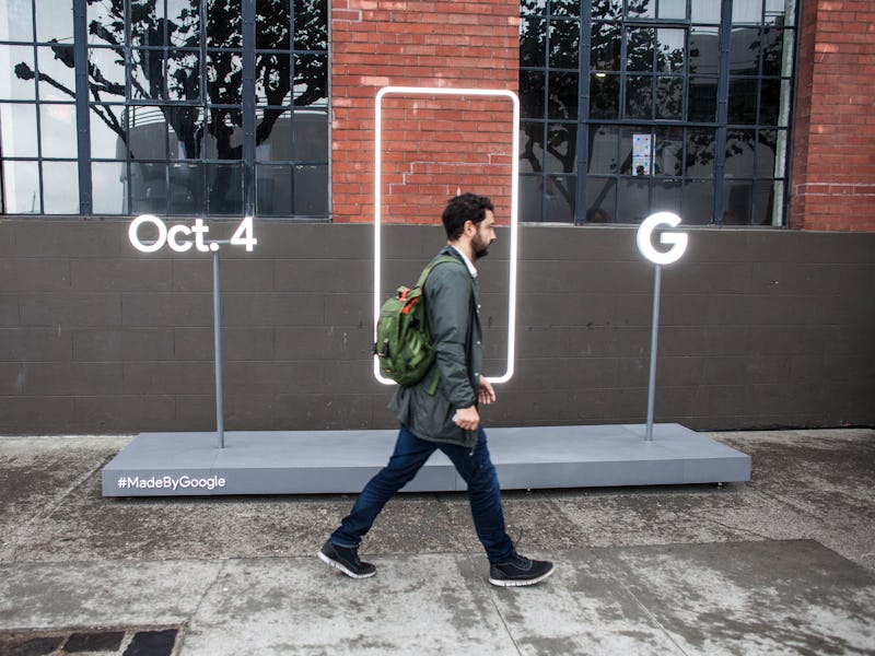 A man walking to the Pixel 2 event