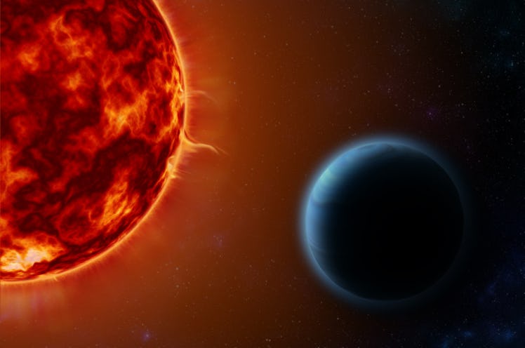 HD189733b, an exoplanet known as a "hot Jupiter," orbits its host star once every 53 hours. By exami...