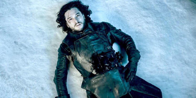 Jon Snow lying on snow in "Game of Thrones"