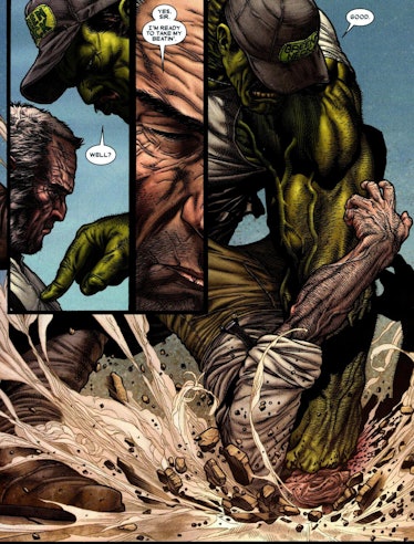 Logan refuses to fight one of Bruce Banner's Hulk descendants in Marvel's 'Old Man Logan'.
