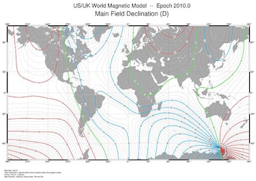 The 2010 WMM shows that the Earth's magnetic field is a lot more complicated than just north, south,...