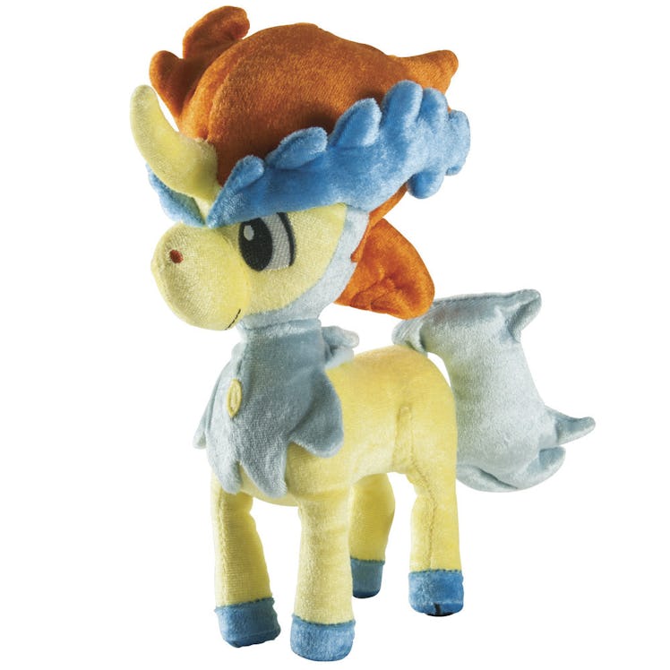 Keldeo stuffed toy on a white background