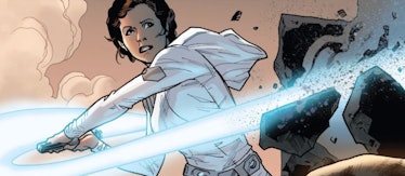 Leia with a borrowed lightsaber in 'Star Wars' #12 from Marvel Comics (2015)