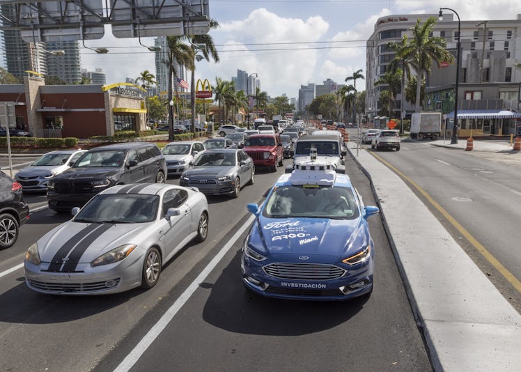 Ford testing its car in Miami.