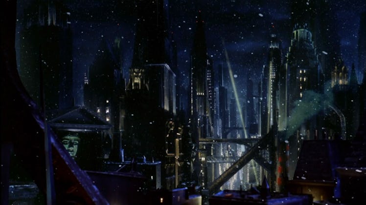 Tim Burton Gotham City at night