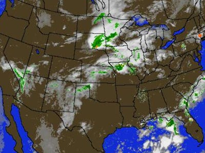 A U.S. map that shows where it's cloudy for the day of the Total Solar Eclipse