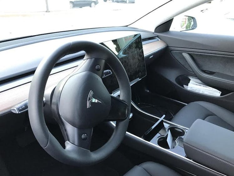 The Model 3 interior.