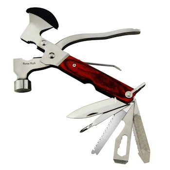 Rose Kuli 7'' Portable Multipurpose Multitool Multifunctional Pocket Mini Tools with Axe Hammer Plie...
