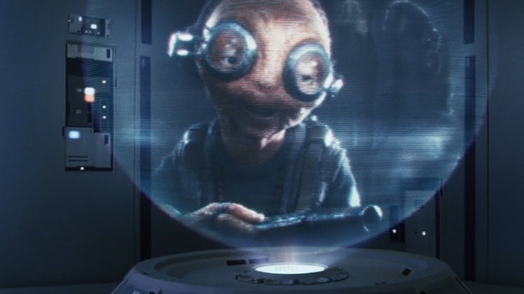 Maz Kanata via hologram message in 'Star Wars: The Last Jedi'