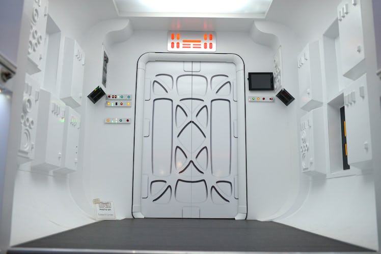 White doors inside a space vehicle 