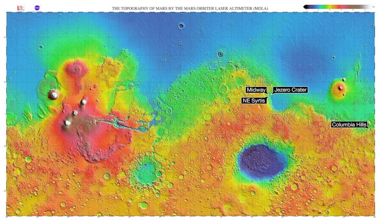 four sites mars landing