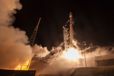 Space X launches a Falcon 9 rocket.