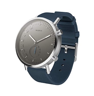 Misfit Command Stainless Steel and Silcone-Backed Leather Hybrid Smartwatch