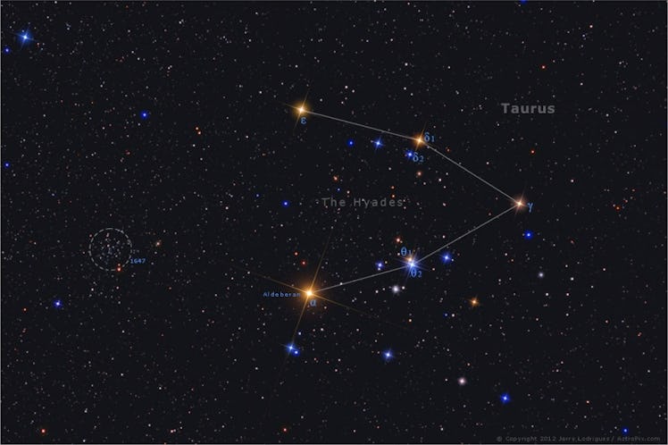The Hyades make up the face of Taurus the Bull