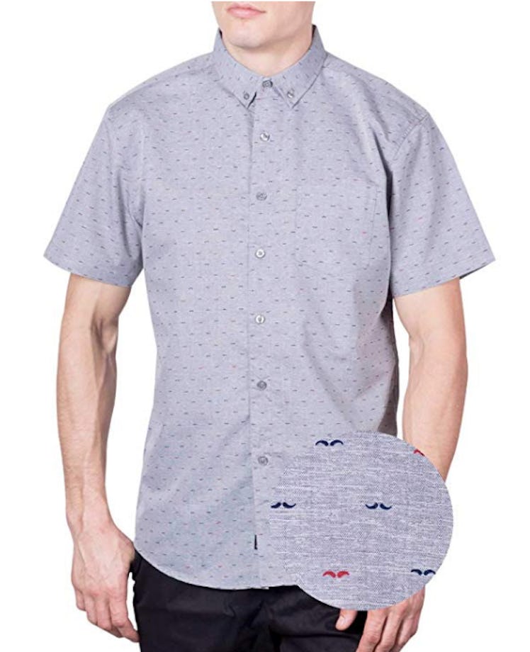 Visive Original Printed Short Sleeve Button Down Shirt