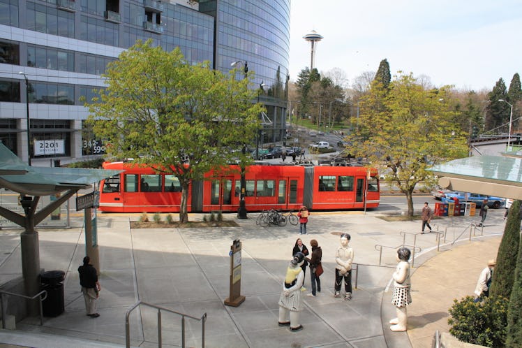 South Lake Union Streetcar Seattle Amazon SLUT Space Needle