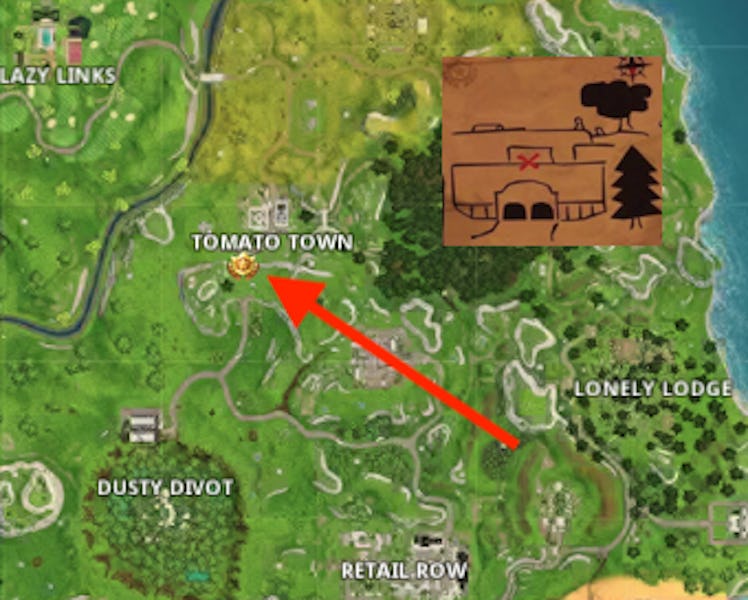 The Risky Reels treasure map for the 'Fortnite: Battle Royale' Season 5, Week 1 Challenge leads to a...