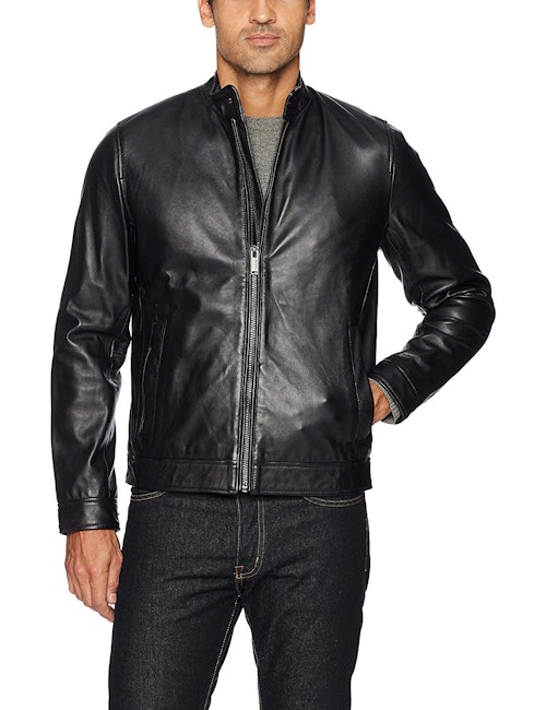 Calvin Klein Men's Leather Moto Jacket