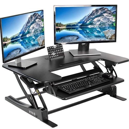 Vivo Black Height Adjustable 36" Stand up Desk Converter