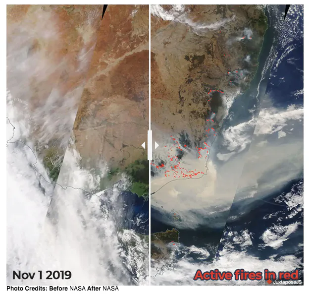 Devastating photos show before and after of Australia fires