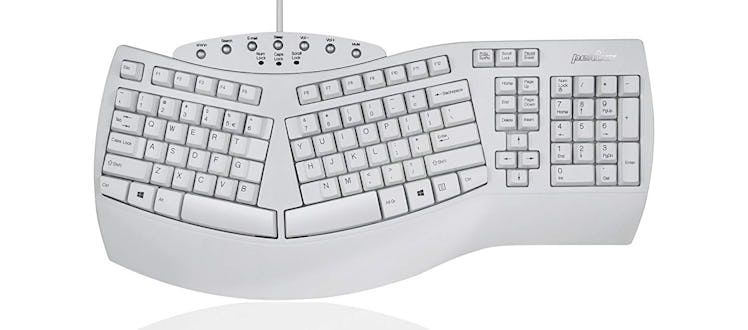 Perixx PERIBOARD-512 Ergonomic Split Keyboard - Natural Ergonomic Design - White - Bulky Size 19.09"...
