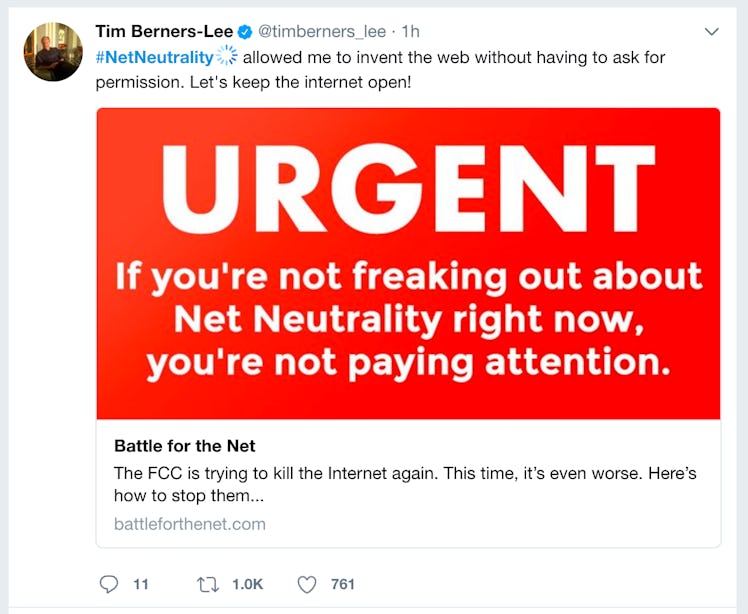 Twitter as it appears on Net Neutrality Day of Action.