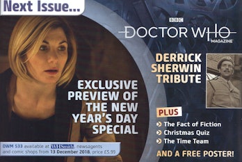 'Doctor Who Magazine' confirms a New Year's Day Special for 'Doctor Who'