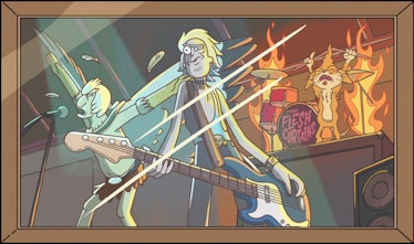 Rick Sanchez used to play guitar in a band called The Flesh Curtains with Squanchy and Birdperson.