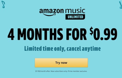4 Months of Amazon Music for $.99