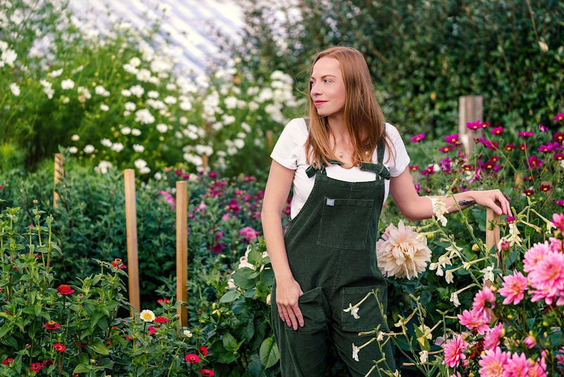 Therapist Annabelle Padwick in her garden in Oxfordshire 