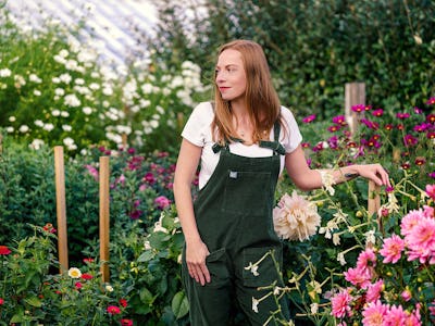 Therapist Annabelle Padwick in her garden in Oxfordshire 