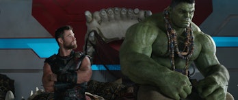 Thor and Hulk share a moment in 'Thor: Ragnarok'.