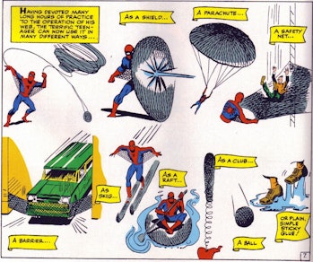 Spider-Man gets really creative with uses for his webbing.