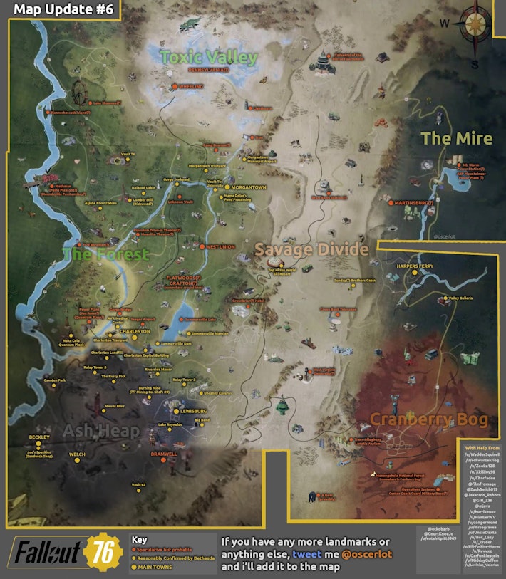 'Fallout 76' Full Map Our Best Look Yet at the Massive New Game Map