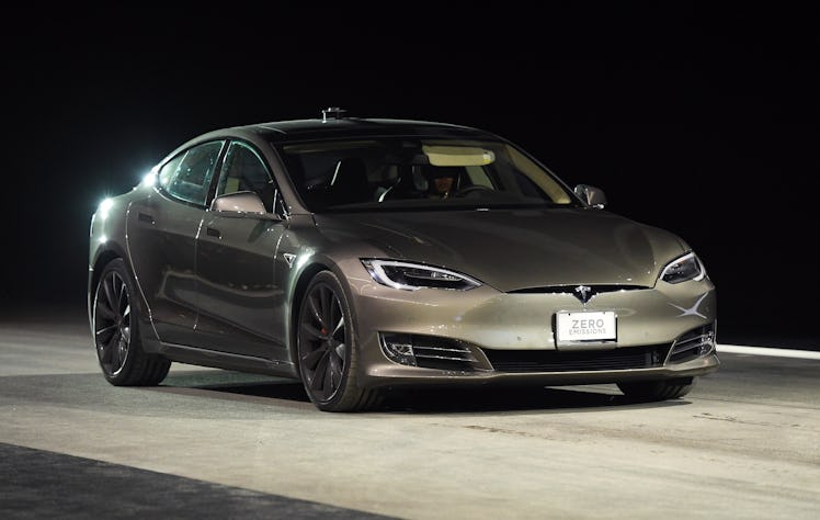 A Tesla Model S P100D, one of the vehicles set to receive full autonomy at a later date.