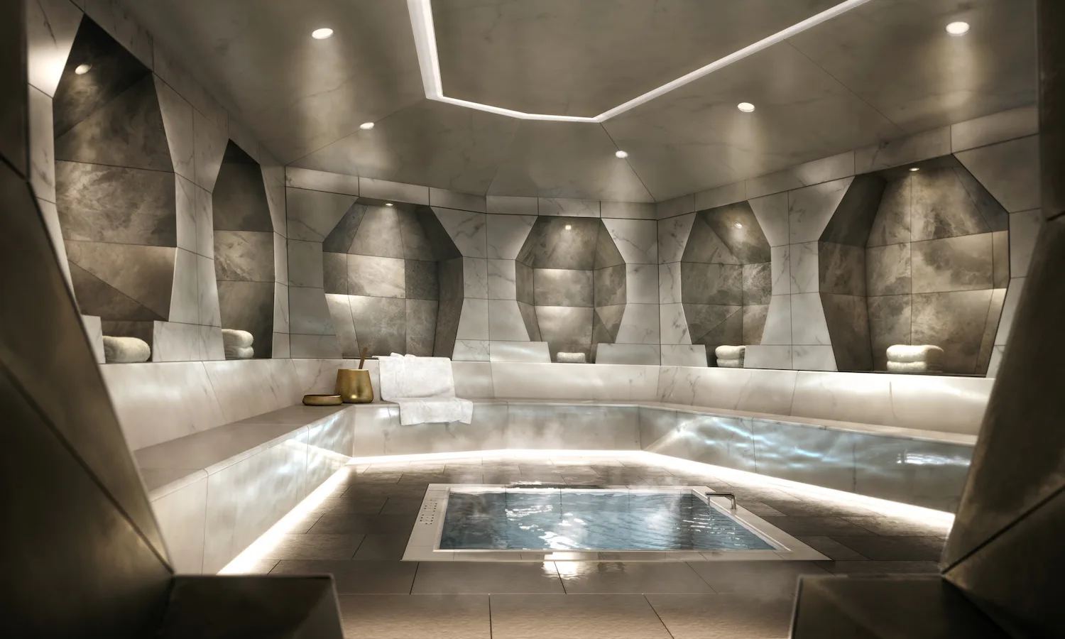 Inside the American Copper Buildings' Skybridge Pool
