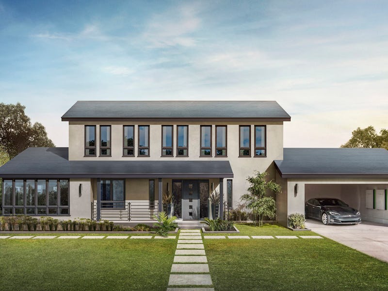 A digital illustrated family house that is supposed to get solar roof installations