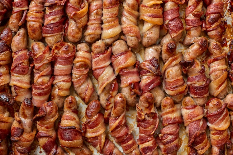 bacon-wrapped sausage