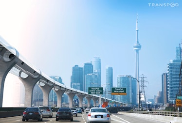 TransPod concept art of a hyperloop in Toronto.