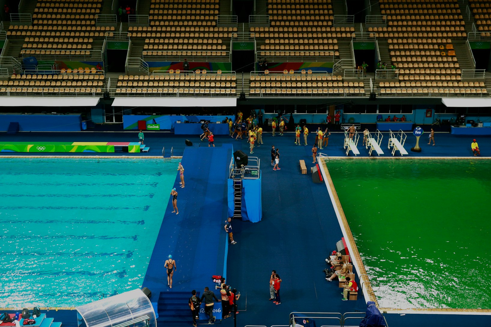 4 Theories Why The Olympic Diving Pool Suddenly Turned Green