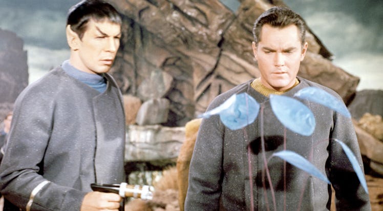 Spock and Captain Pike in the "The Cage' 