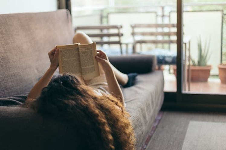 girl reading home