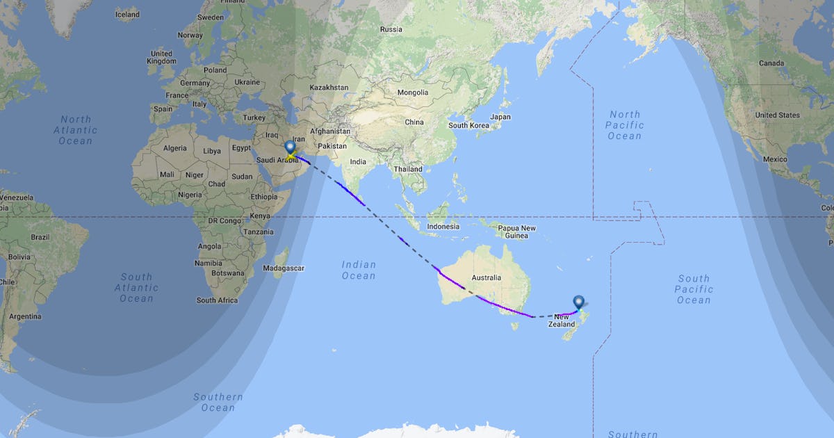This Map Shows Qatar Airways New Zealand Route The World S Longest Flight