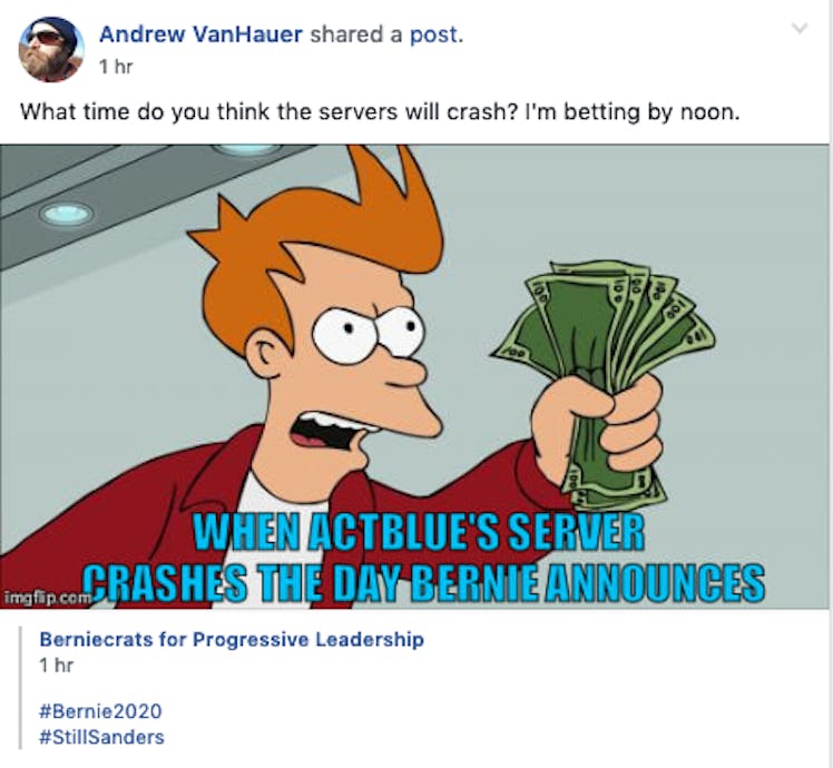 bernie sanders facebook memes 2020