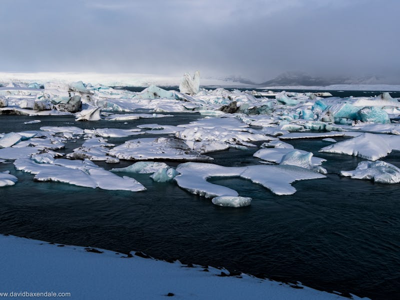 The Arctic ice caps melting due to global warming