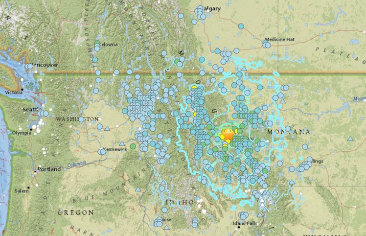 interactive map montana earthquake